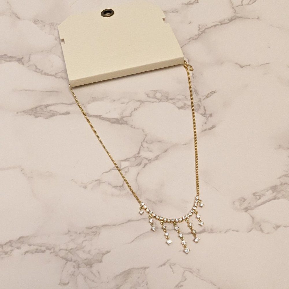 Anthropologie Crystal Drip Chain Necklace - Picture 8 of 8